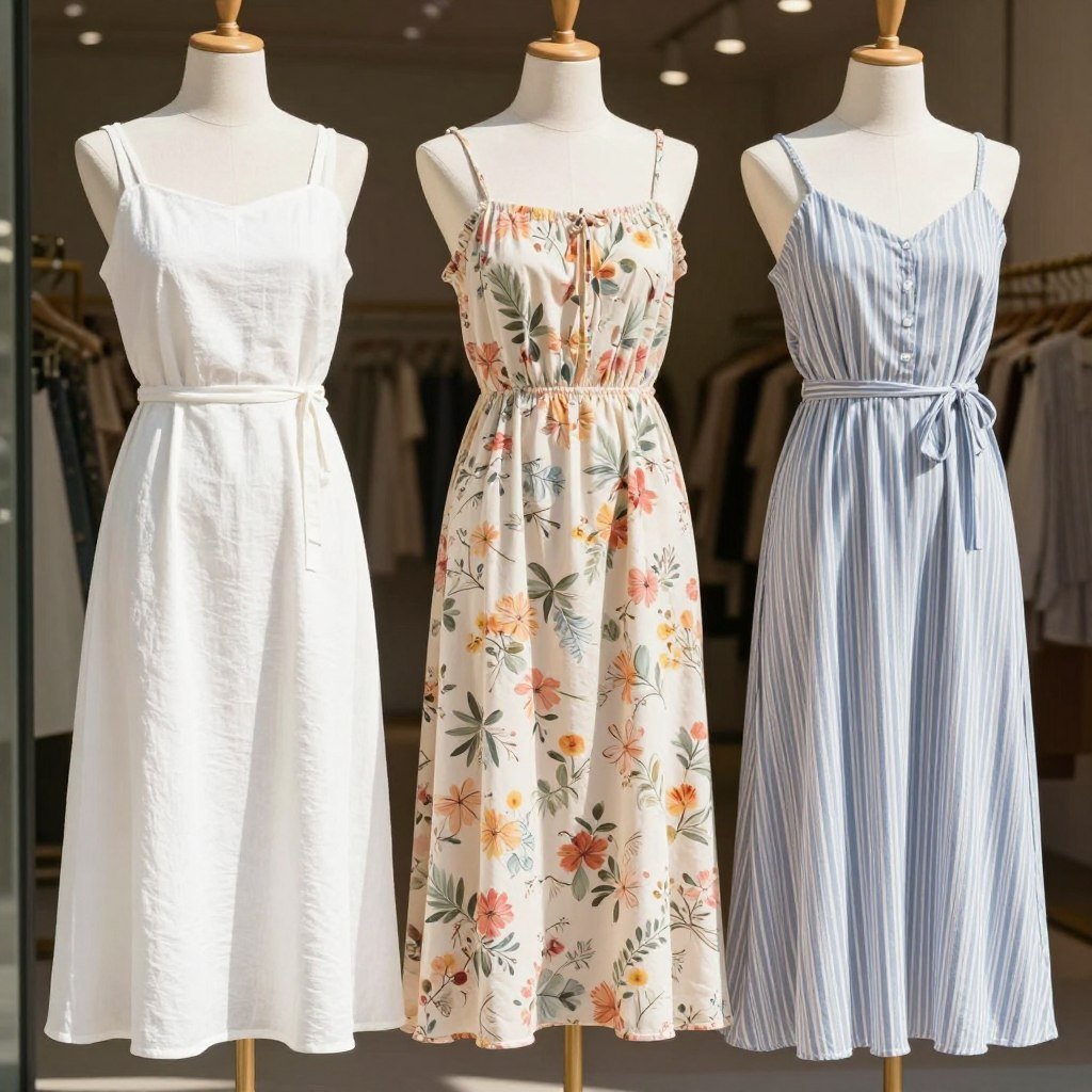 Summer dresses in lightweight fabrics for hot weather