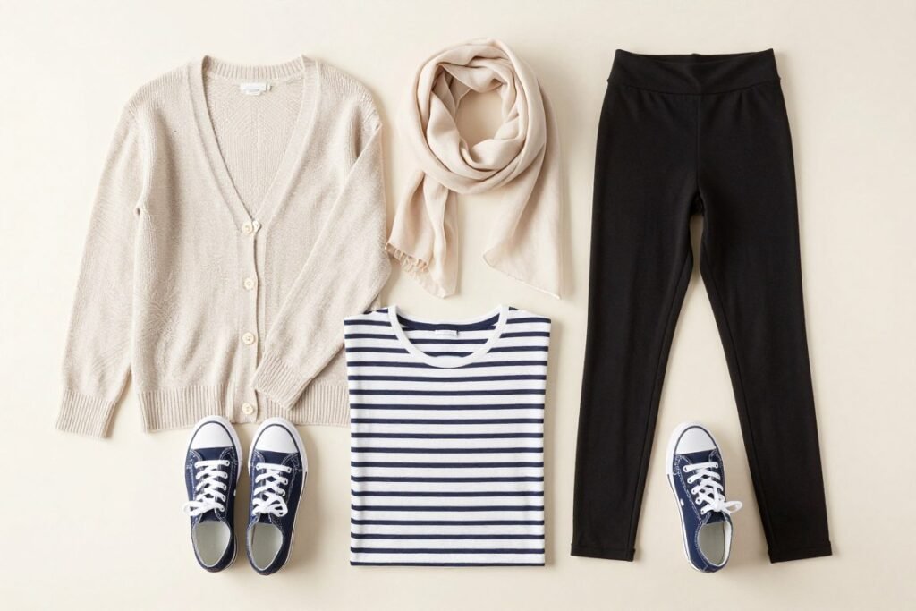 Transitional weather layering pieces for school leggings outfits