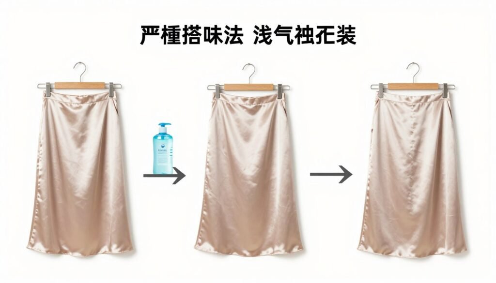 Visual guide for caring for satin skirts during summer months