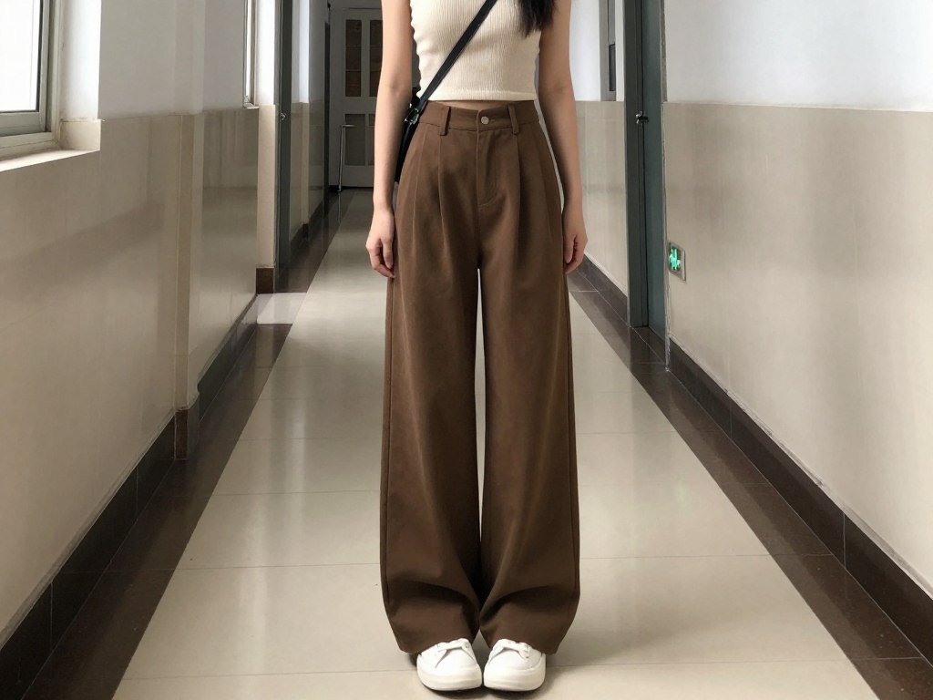 Wide-leg pants and fitted top school outfit