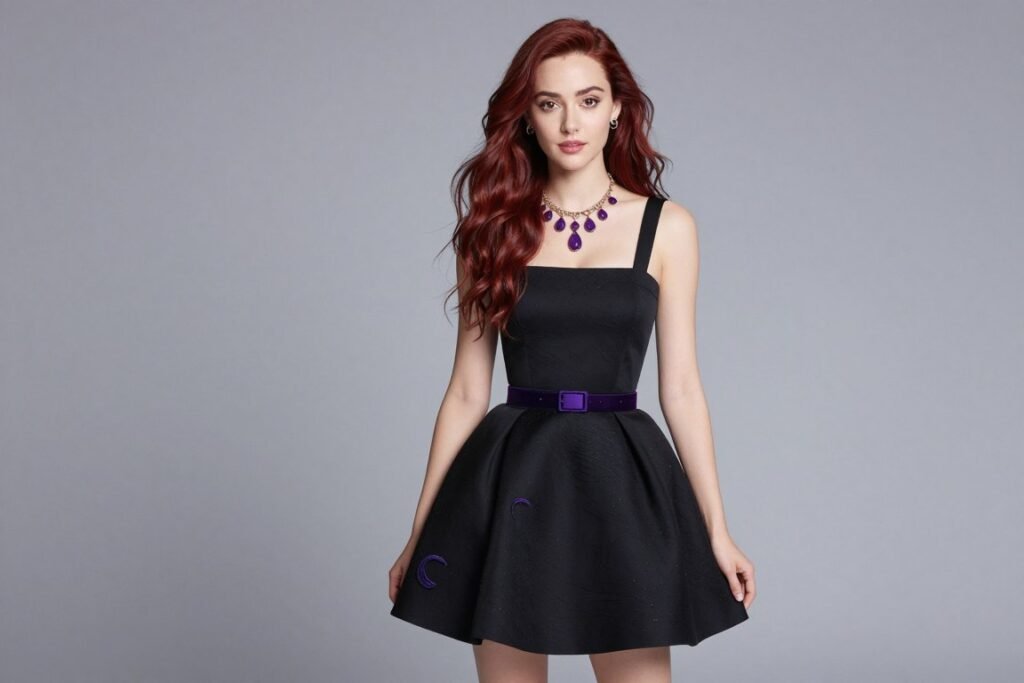 Woman in a purple and black outfit Disneybounding as Ursula from The Little Mermaid