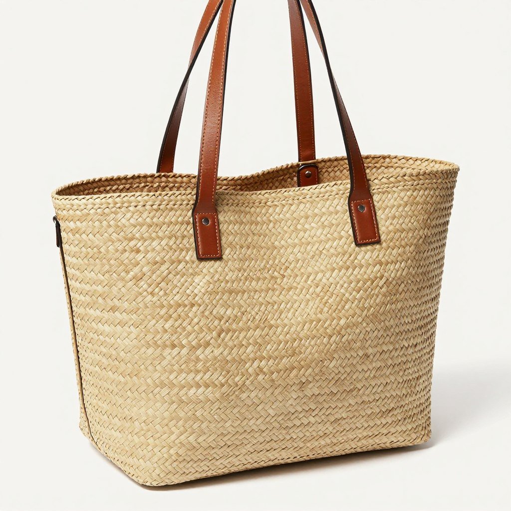 Woven market tote bag perfect for summer activities, essential for cute summer outfits aesthetic