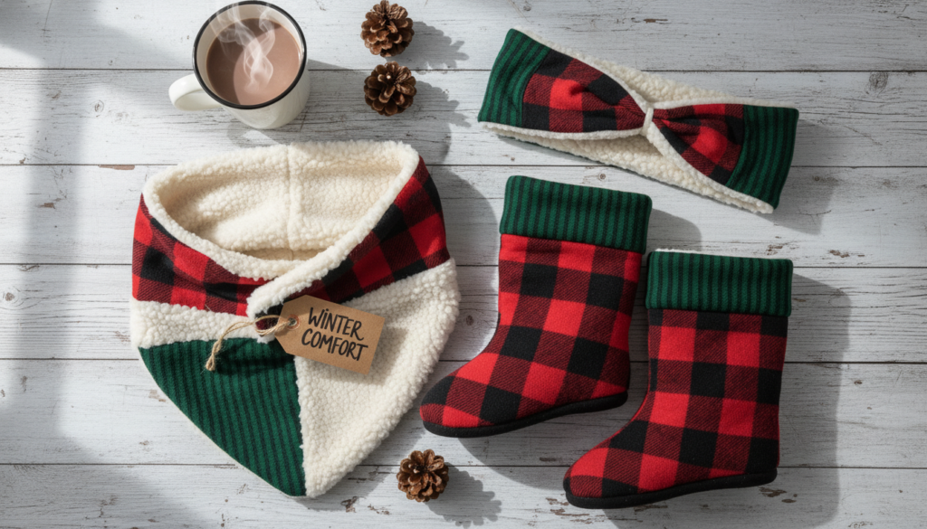 Collection of coordinating handmade winter accessories