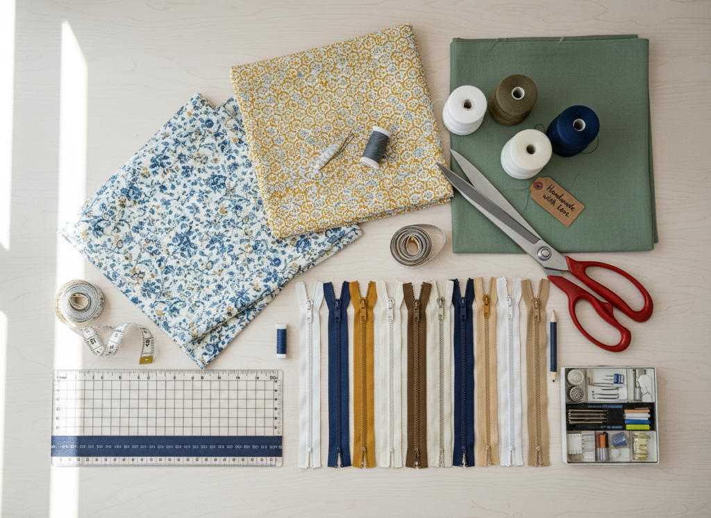 Collection of quality cotton fabrics and sewing notions