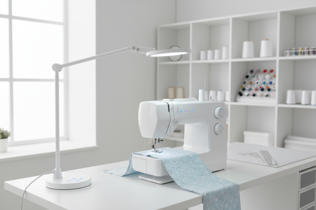 adjustable LED task lamp over sewing machine