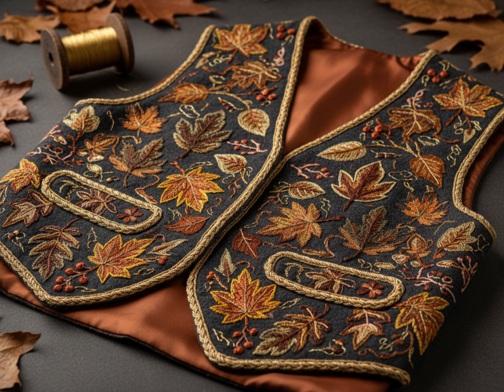 advanced embroidered fall vest project