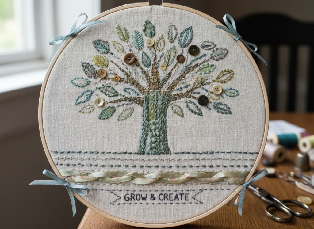 advanced hand sewing project showing decorative stitches and embellishments advanced hand sewing project showing decorative stitches and embellishments