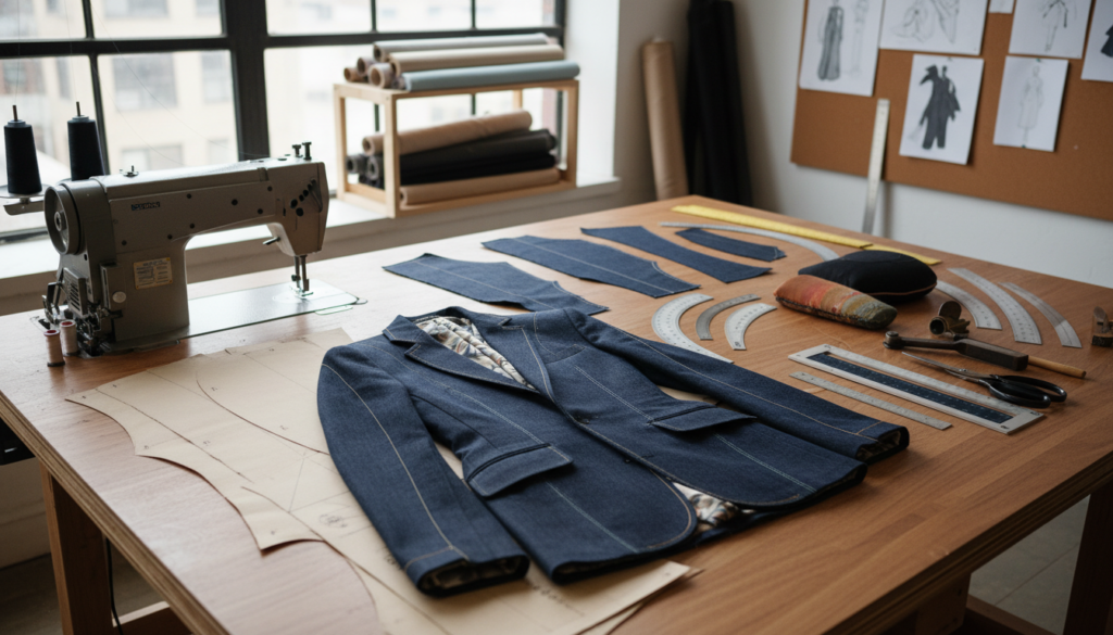 advanced sewing project in progress showing detailed work