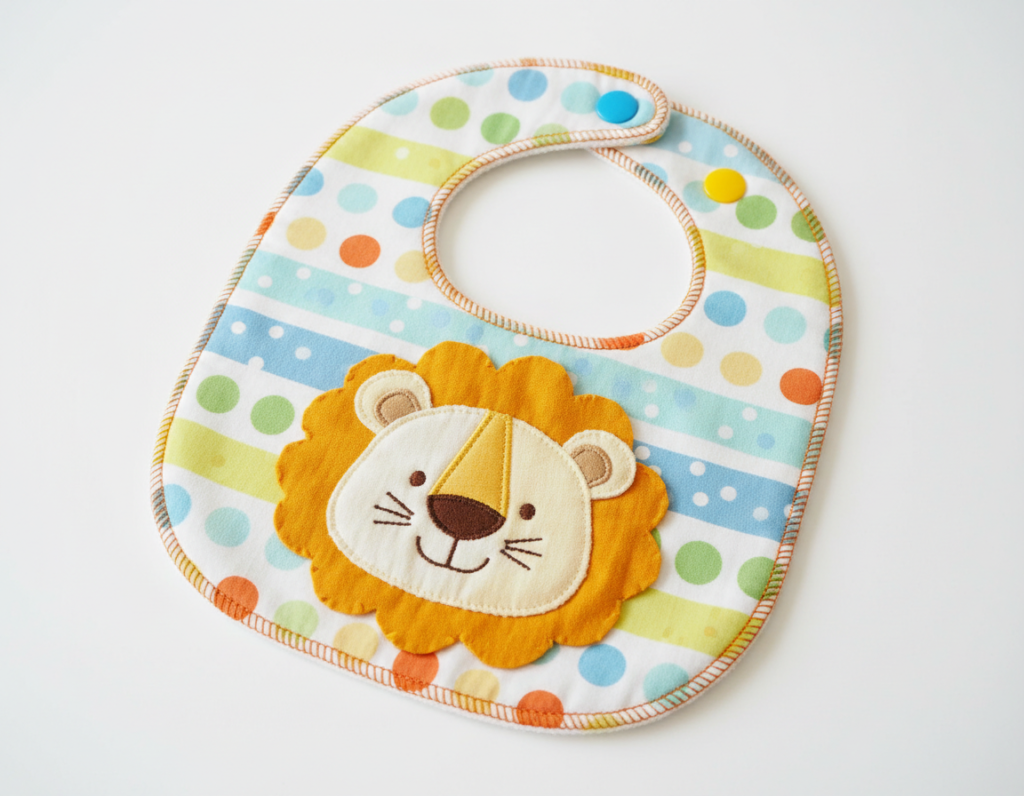 baby bib with cute applique