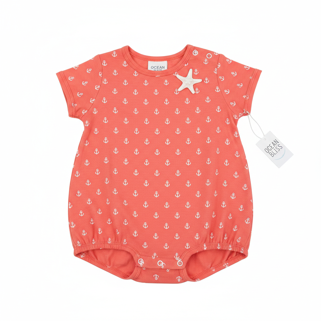 baby romper in cheerful summer fabric