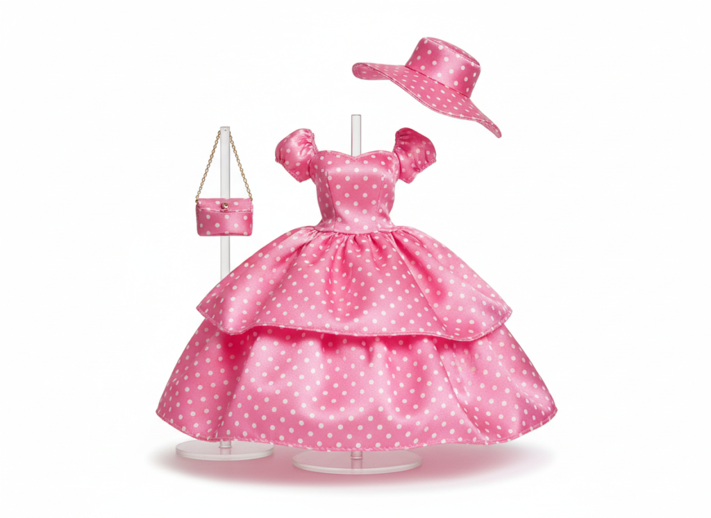 barbie outfit with matching handmade accessories