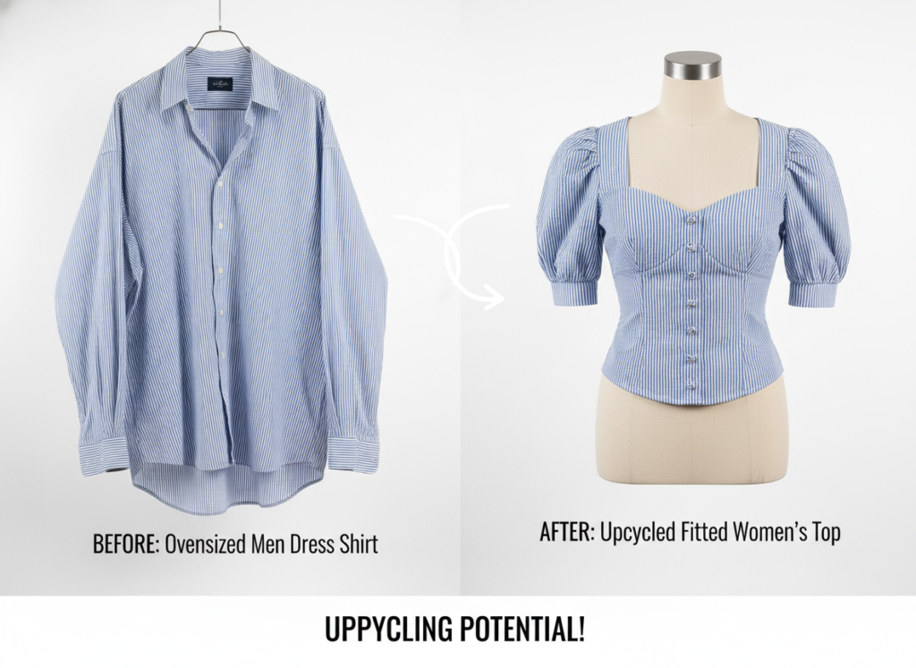 before and after shirt transformation project