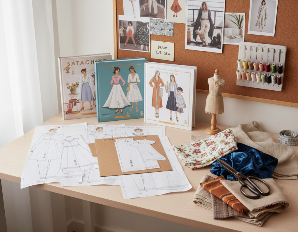 beginner sewing pattern collection books and materials