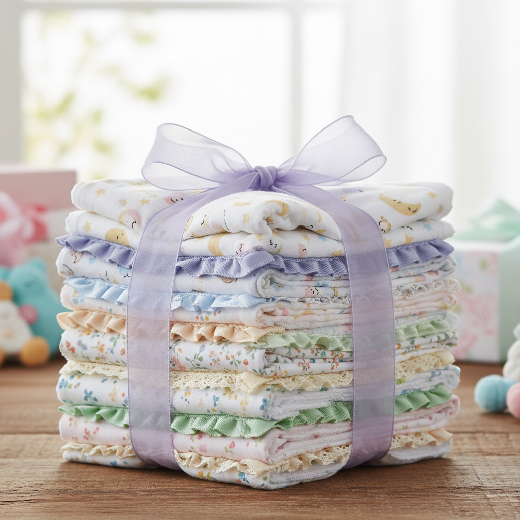 burp cloths with decorative trim