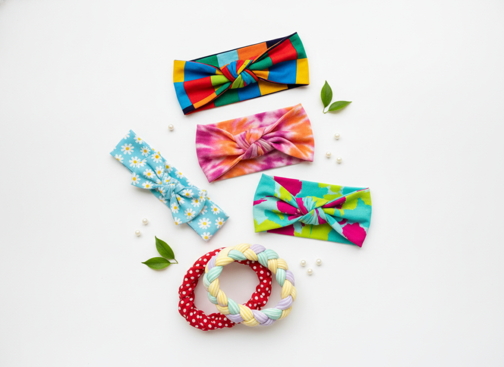 collection of handmade fabric headbands