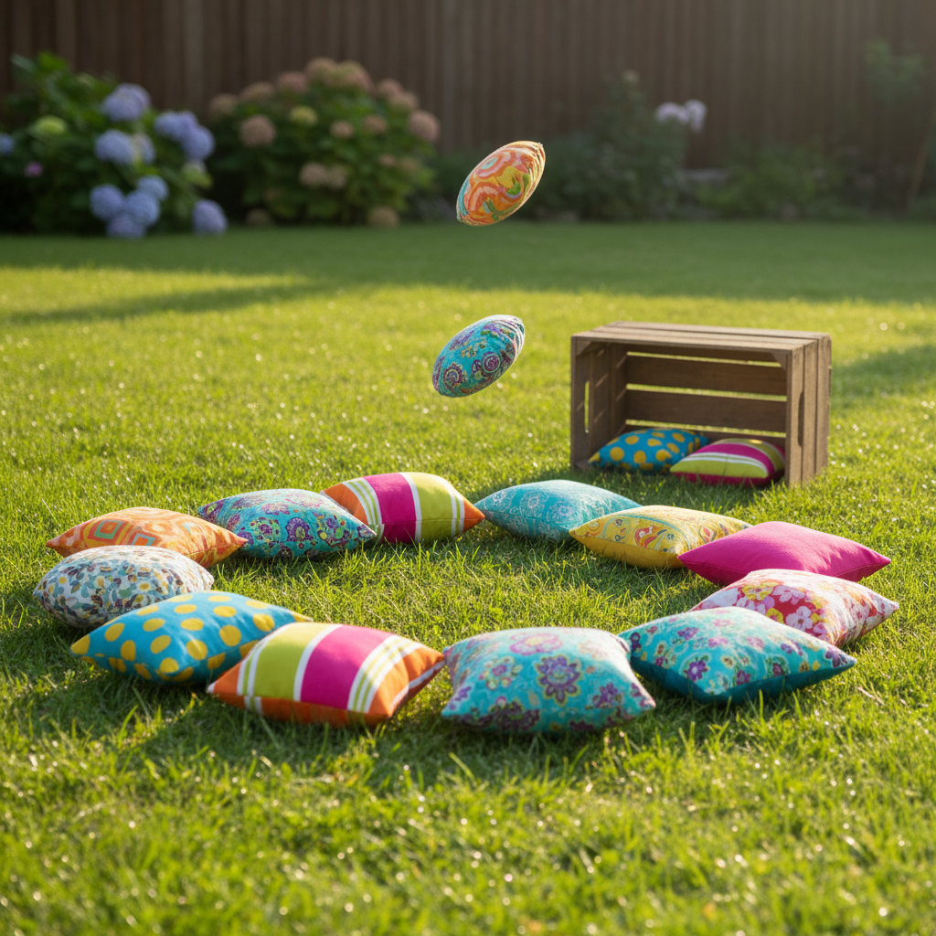 colorful handmade fabric bean bags