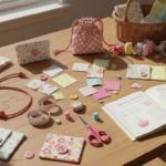 colorful sewing projects for beginners kids laid out on craft table