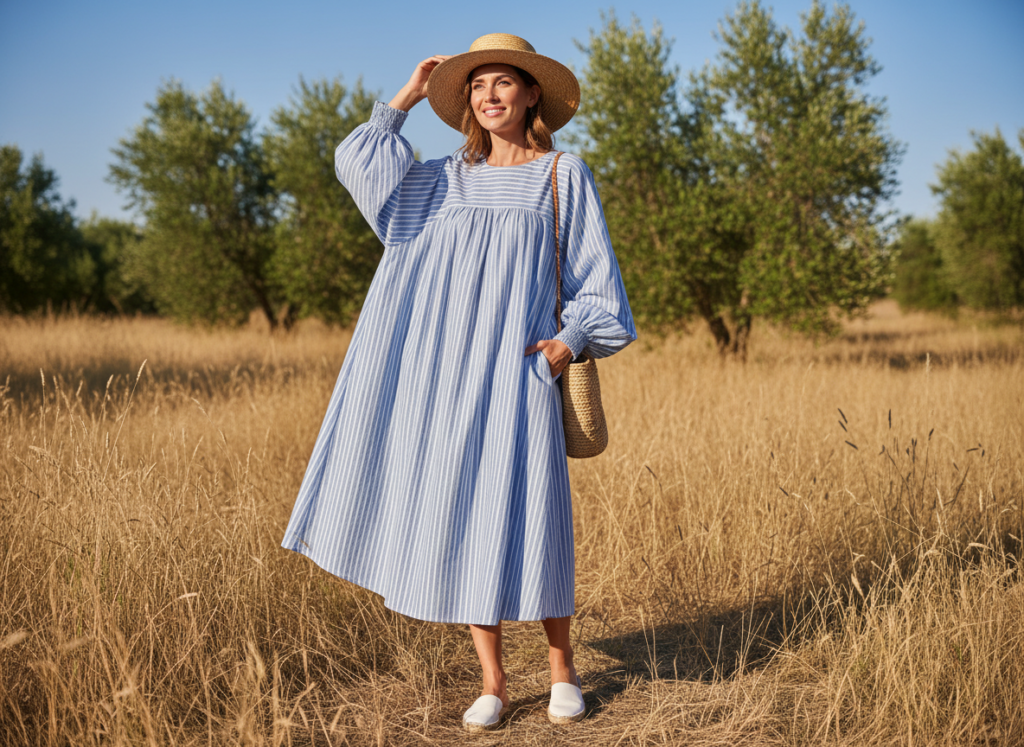 comfortable smock dress from easy beginner pattern