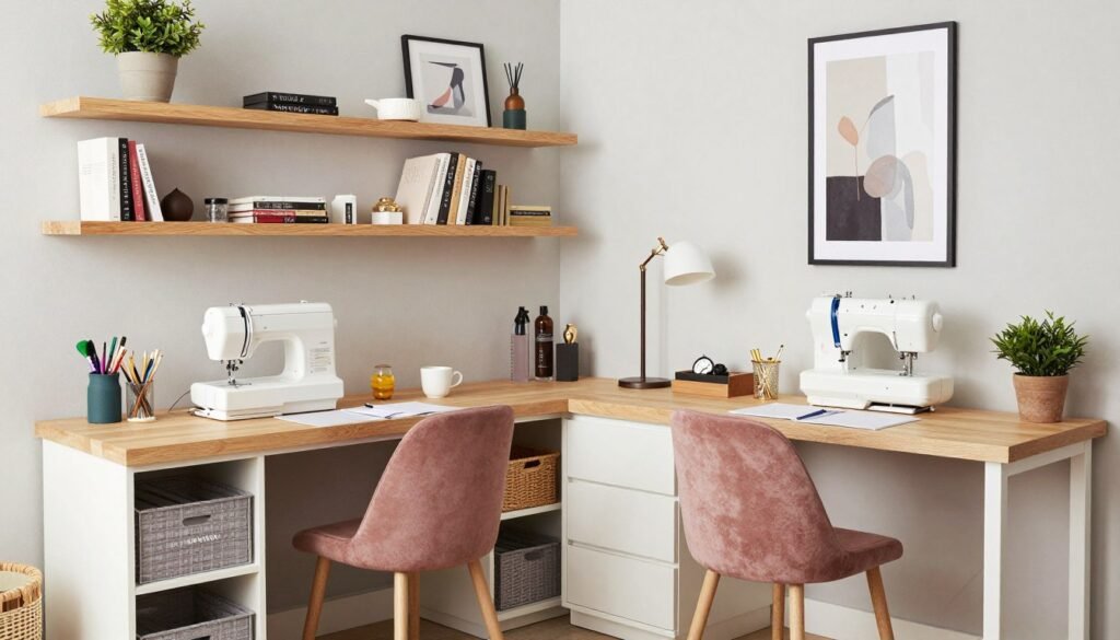 complete personalized sewing workspace showing individual style