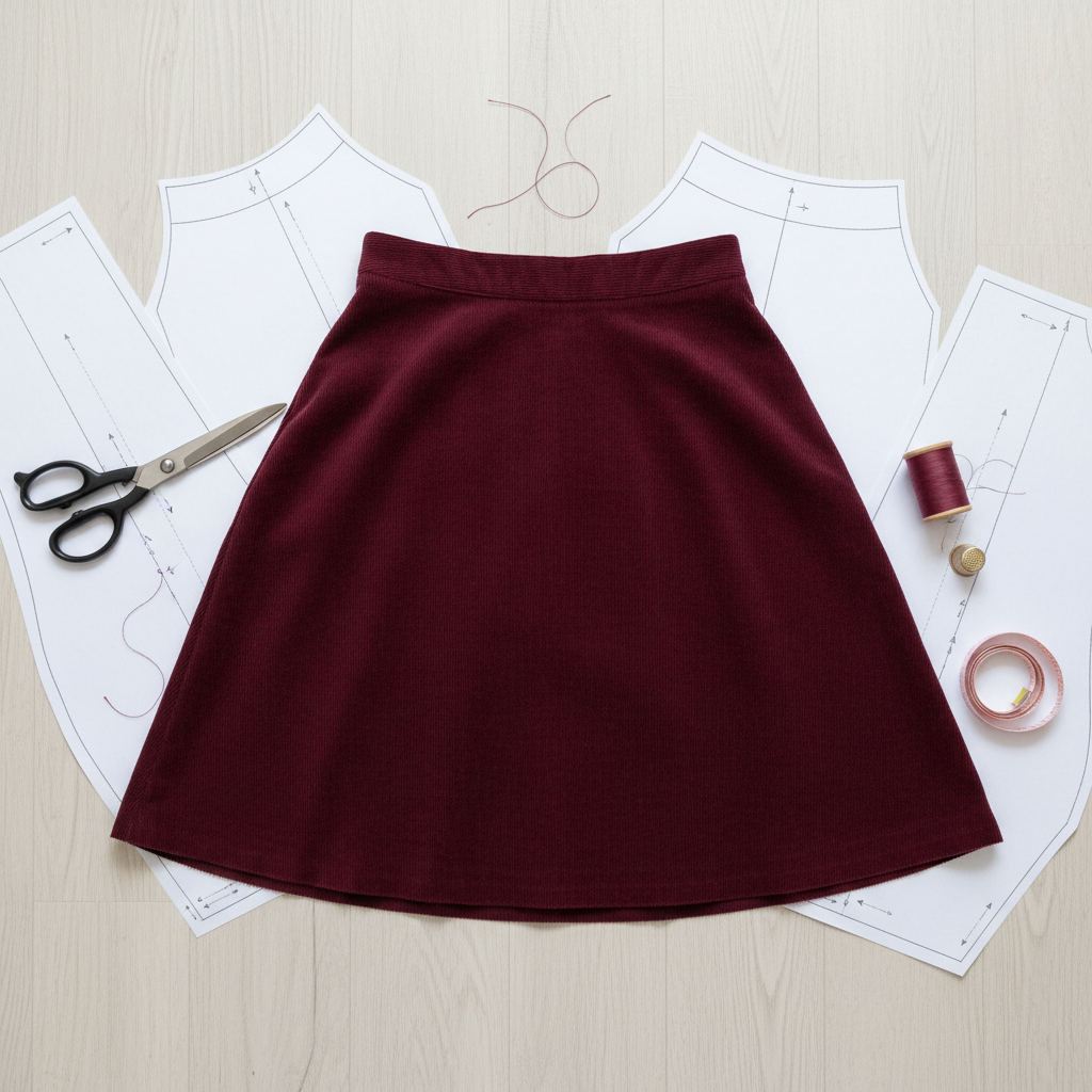 corduroy skirt sewing project for fall