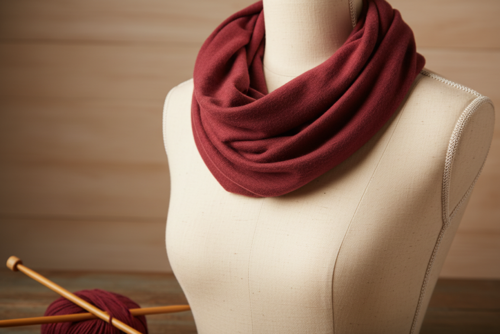 cozy infinity scarf beginner sewing project with soft fabric cozy infinity scarf beginner sewing project with soft fabric