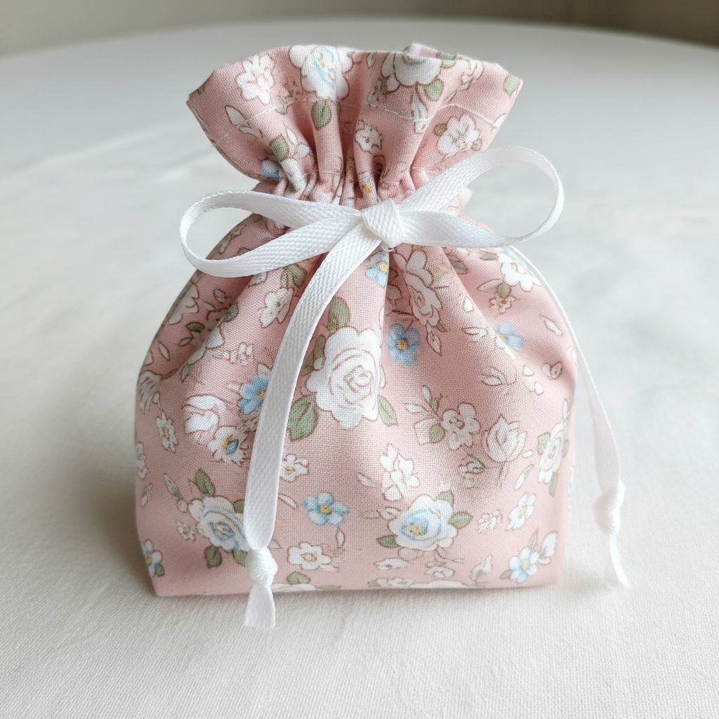 cute drawstring bag made from floral fabric with ribbon closure for beginner sewing cute drawstring bag made from floral fabric with ribbon closure for beginner sewing