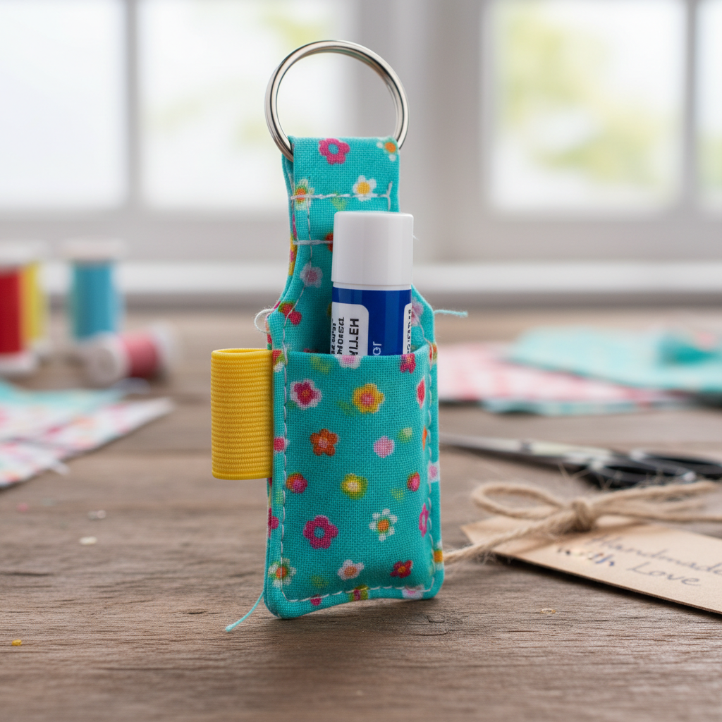 cute fabric chapstick holder keychain kids can sew easily
