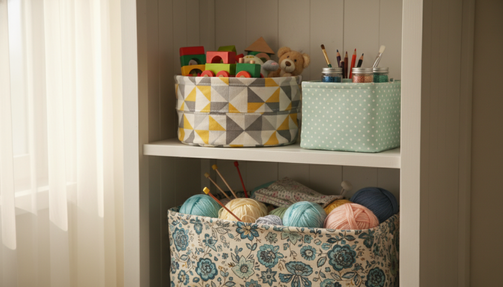 cute fabric organization baskets and storage solutions for beginner sewing cute fabric organization baskets and storage solutions for beginner sewing