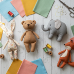 cute sewing projects stuffed animals collection showing various handmade plush toys