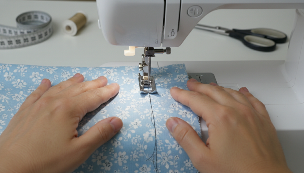 demonstration of basic sewing techniques and stitches