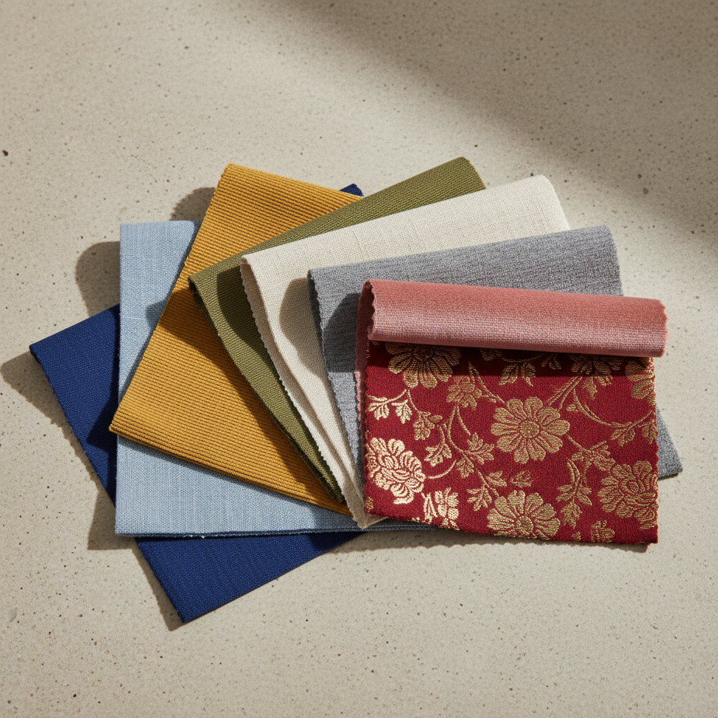 different fabric swatches for sewing dress shirts
