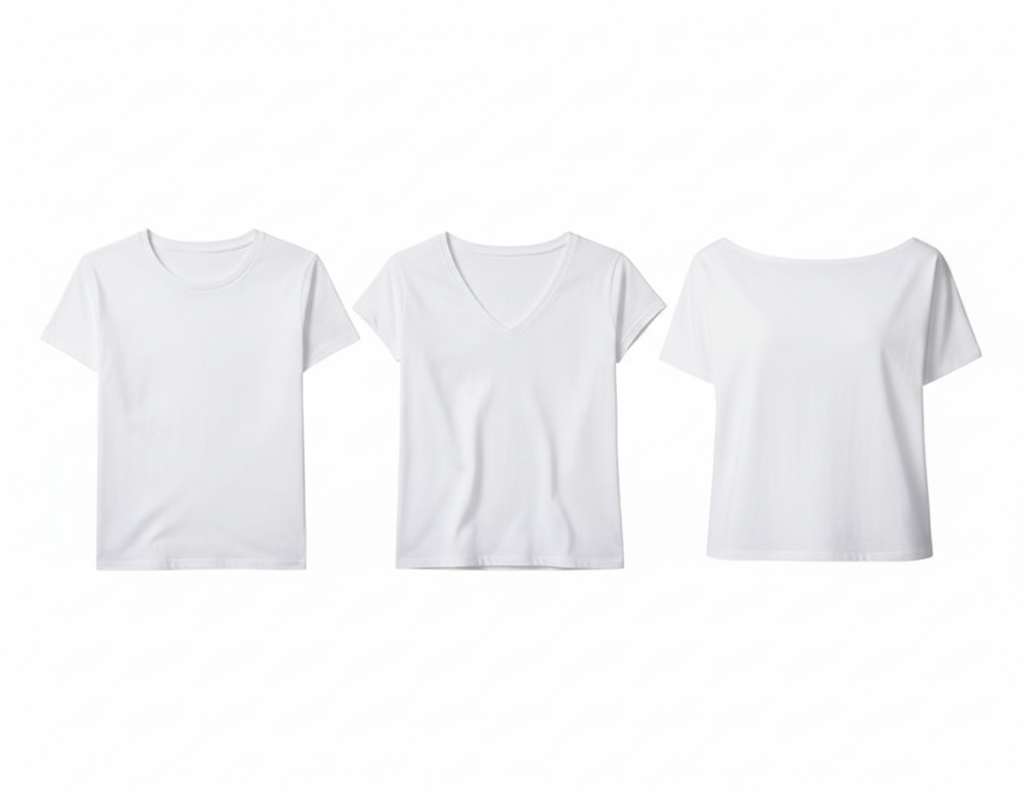 easy DIY clothing hacks for neckline transformation on t-shirt