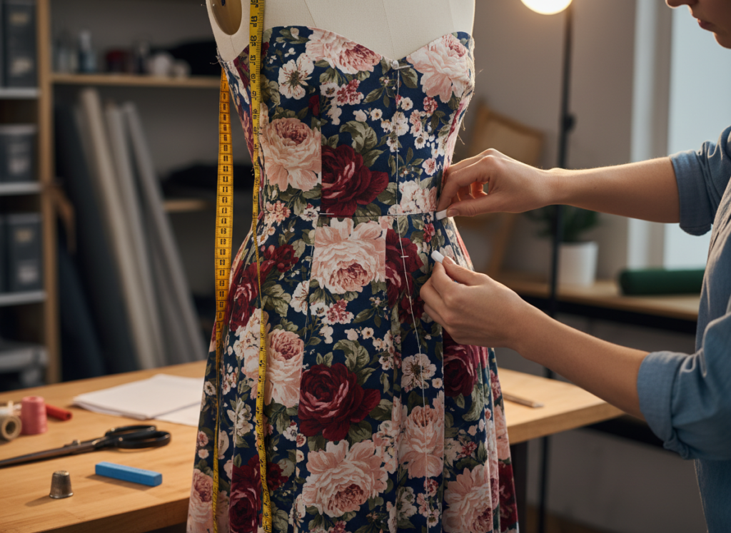 easy DIY clothing hacks for taking in side seams on dress