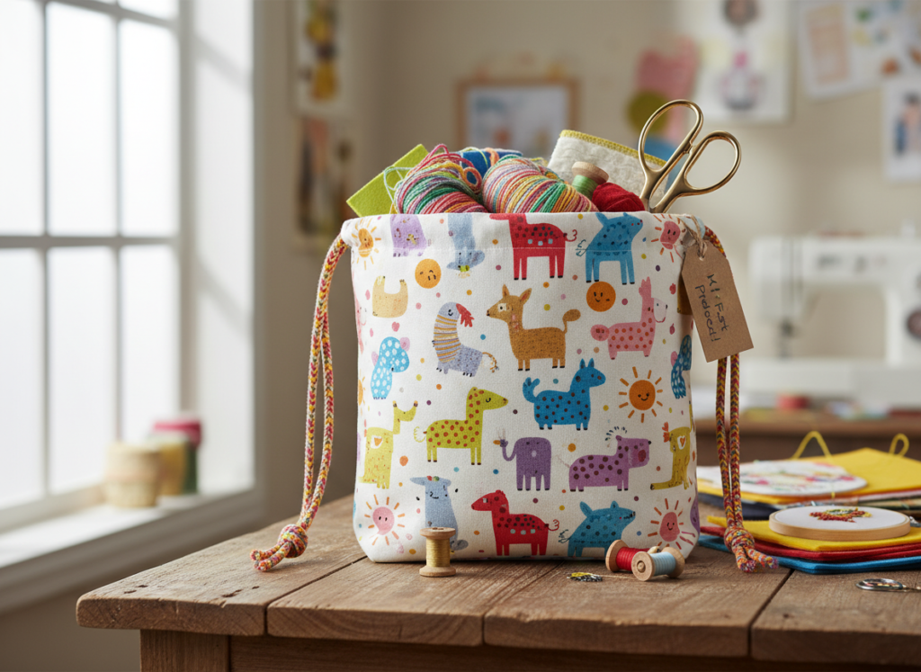 easy drawstring bag sewing project perfect for beginners kids