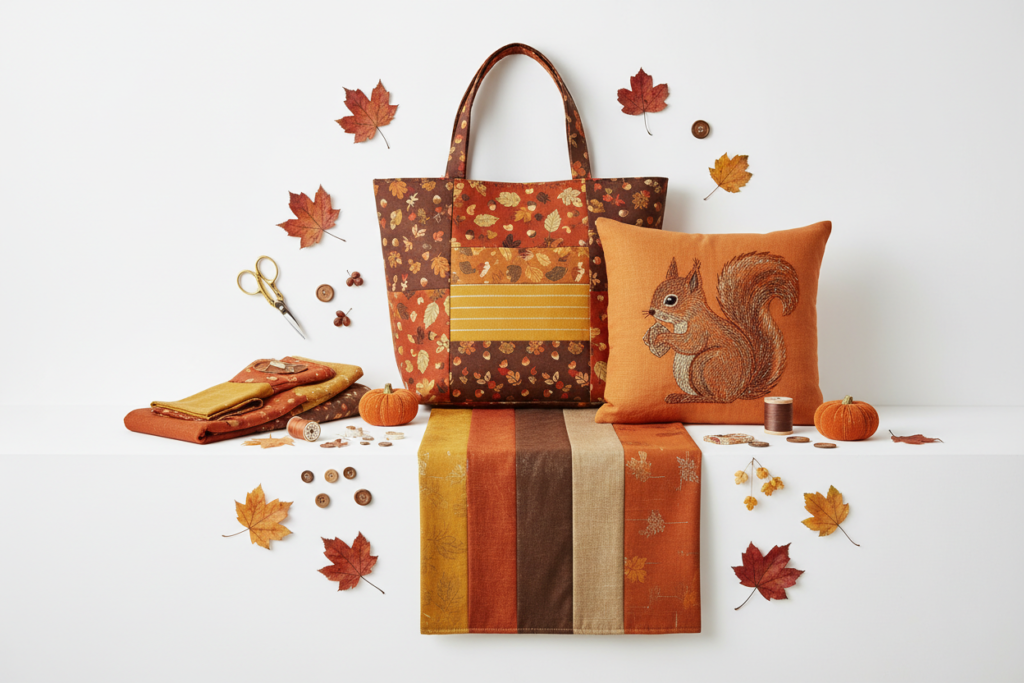 easy fall sewing projects displayed together