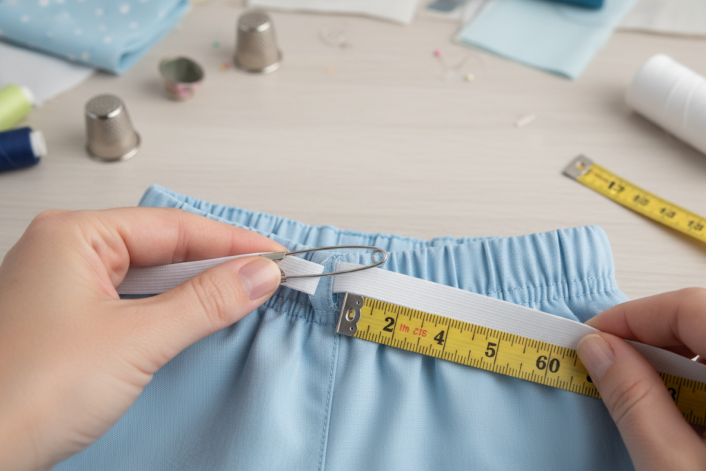 elastic waistband on baby shorts