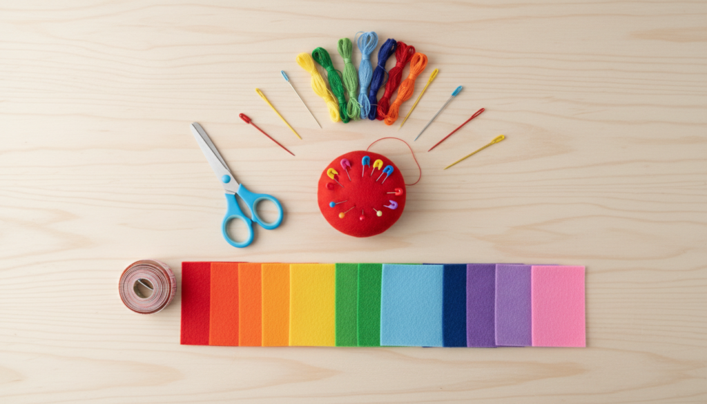 essential hand sewing supplies for kids including needles, thread, and fabric essential hand sewing supplies for kids including needles, thread, and fabric