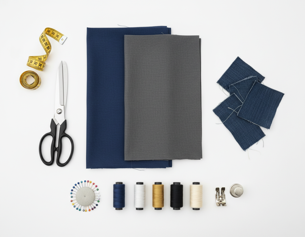essential sewing supplies and masculine fabrics for boyfriend gifts