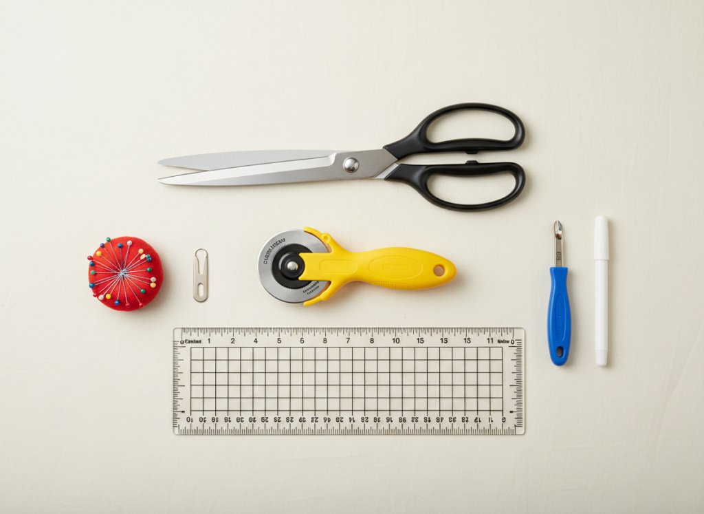 essential sewing tools for beginner apron project