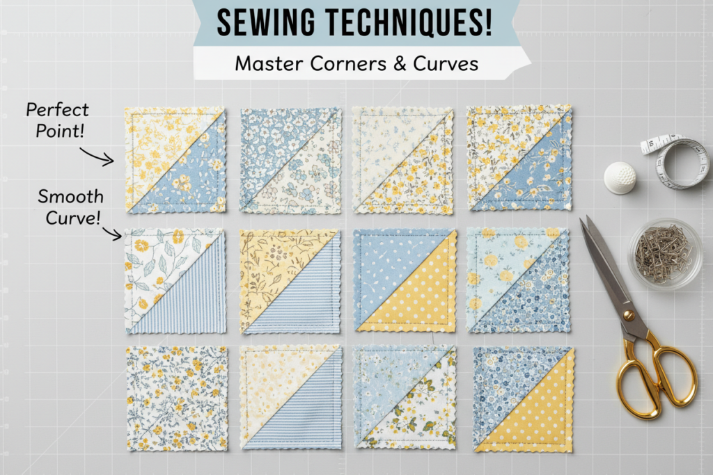 examples of clean corners and curves in fabric