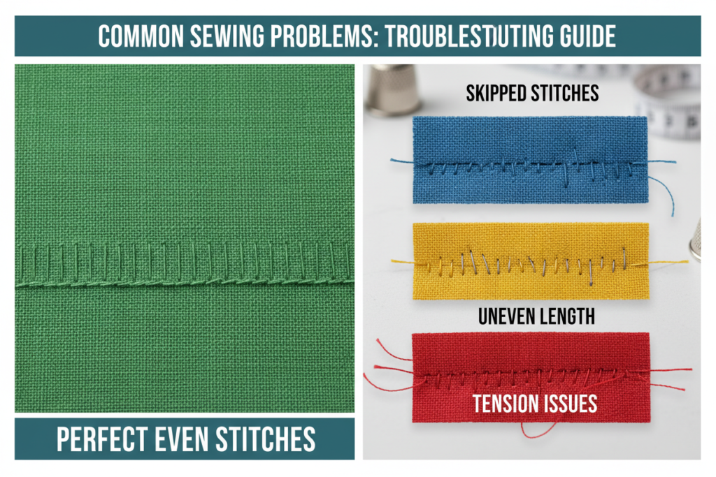 examples of correct versus incorrect stitch quality for learning