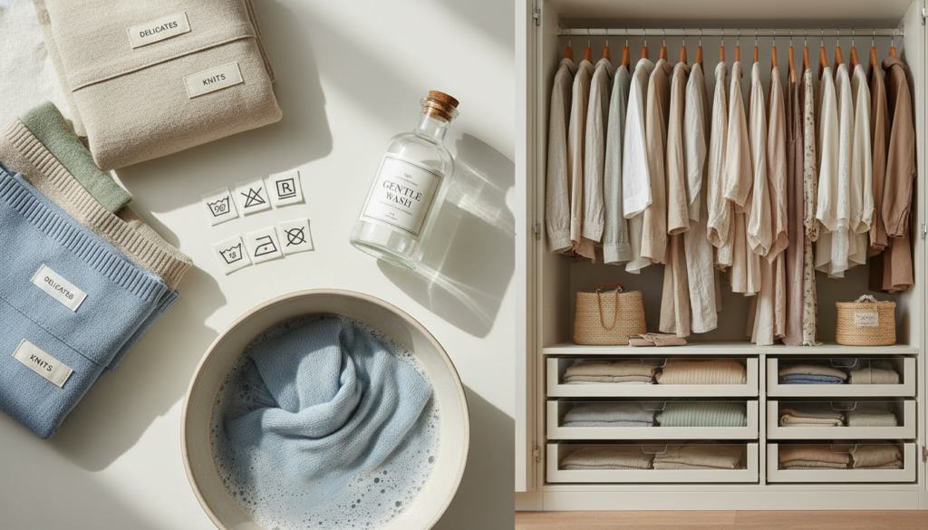 fabric care labels and washing instructions for handmade tops