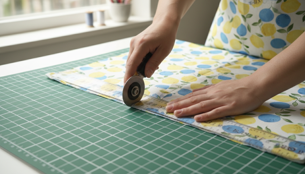 fabric cutting process for apron pattern