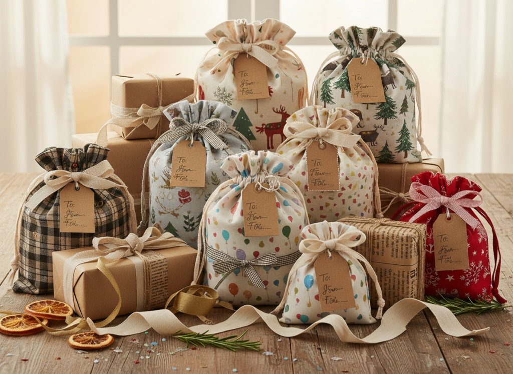 fabric gift bags reusable beginner sewing eco-friendly fabric gift bags reusable beginner sewing eco-friendly