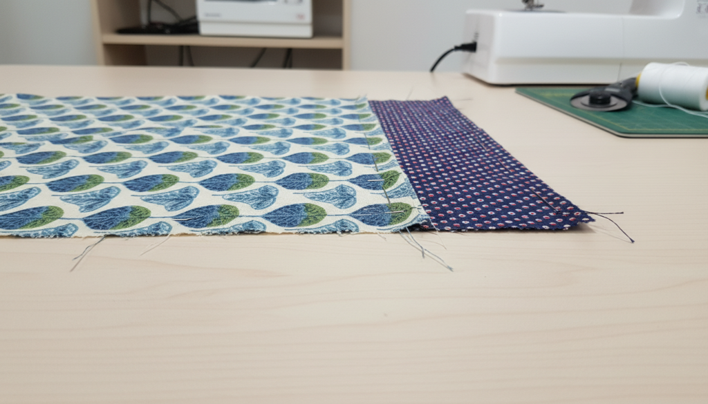 fabric pieces placed right sides together for sewing