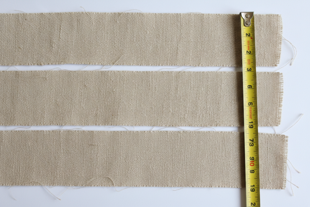 fabric strips cut for tote bag straps