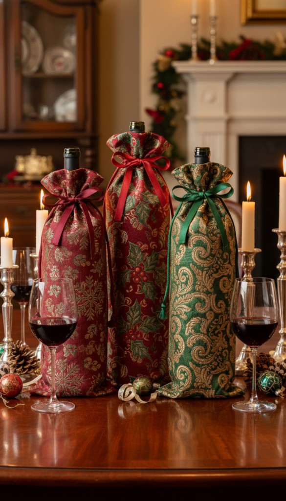 fabric wine bottle bag gift wrapper sewing project fabric wine bottle bag gift wrapper sewing project