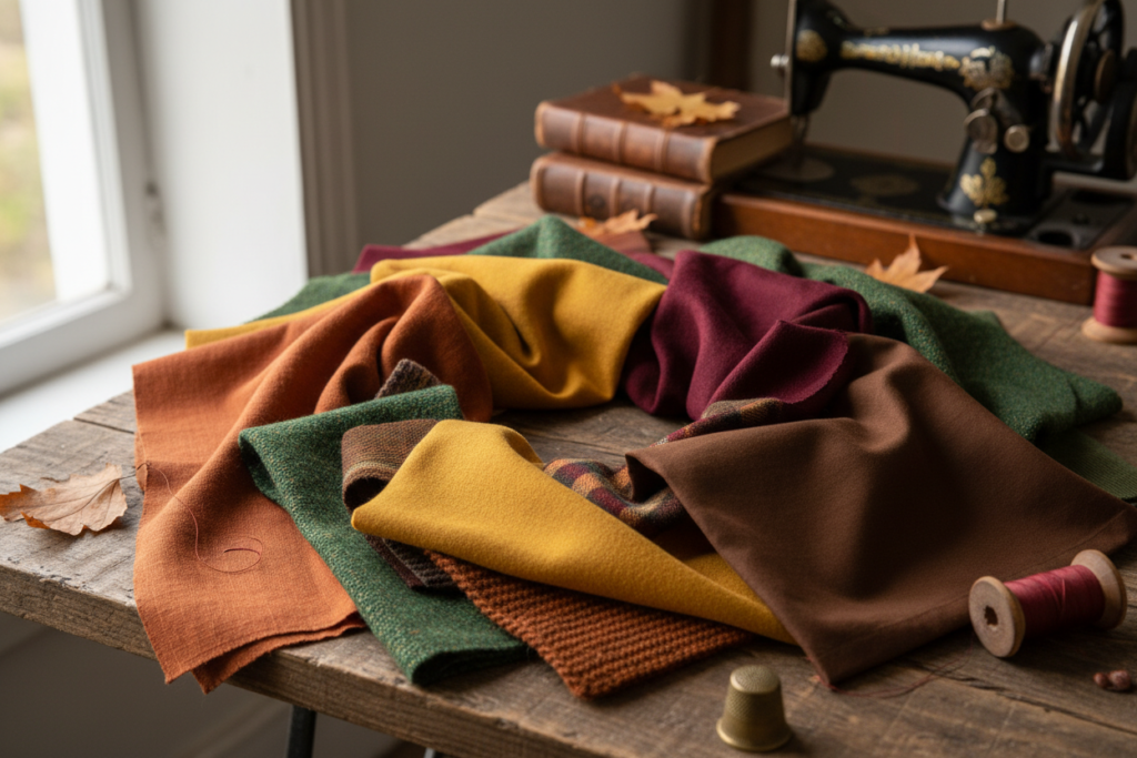 fall color palette fabrics for sewing