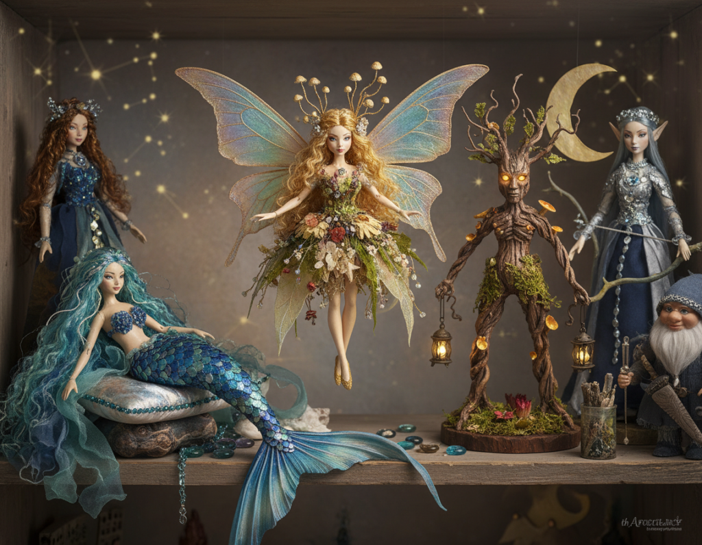 fantasy character dolls including fairy mermaid and magical themed dolls
