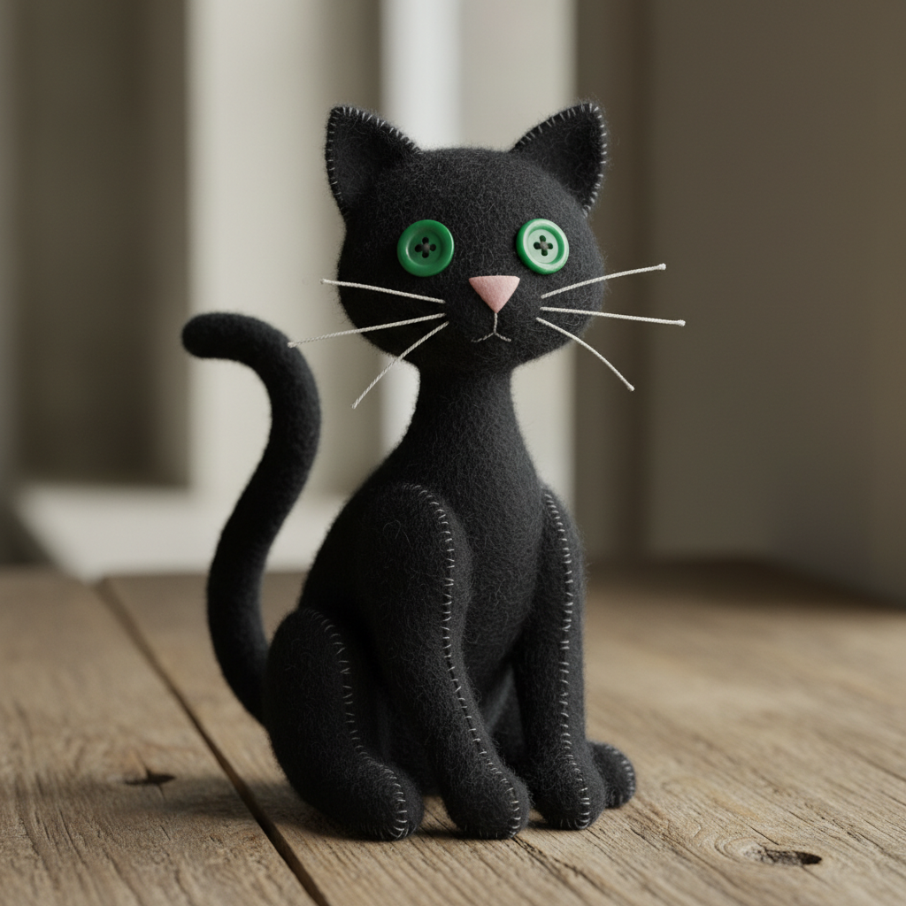 felt black cat stuffed animal halloween toy